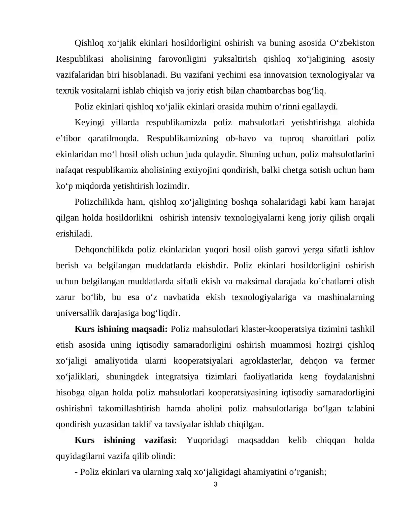 Poliz ekinlarini ishlab chiqarishning iqtisodiy samaradorligi 3