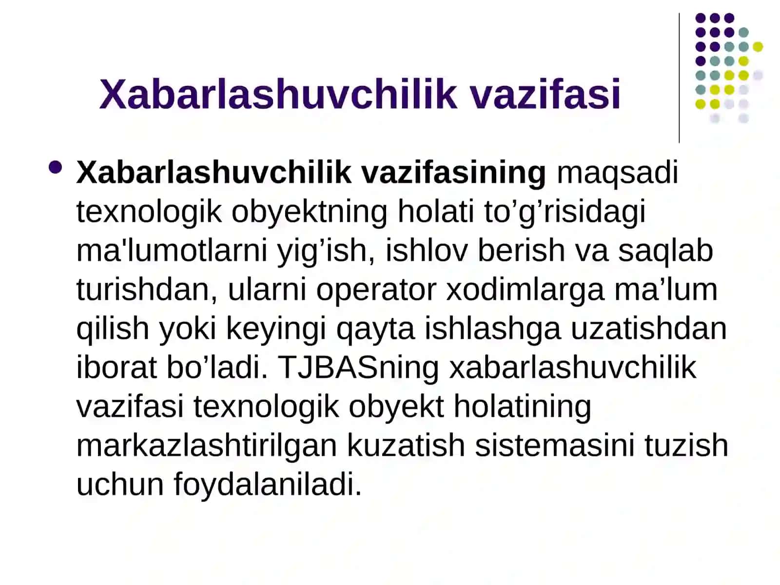 Texnologik jarayonni boshqarishning avtomatlashtirilgan sistemasi 3
