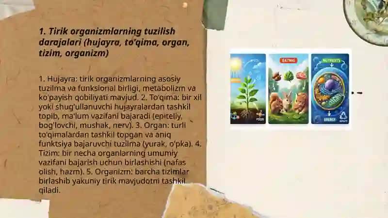 Tirik organizmlar va ularda kechadigan hayotiy jarayonlar 3