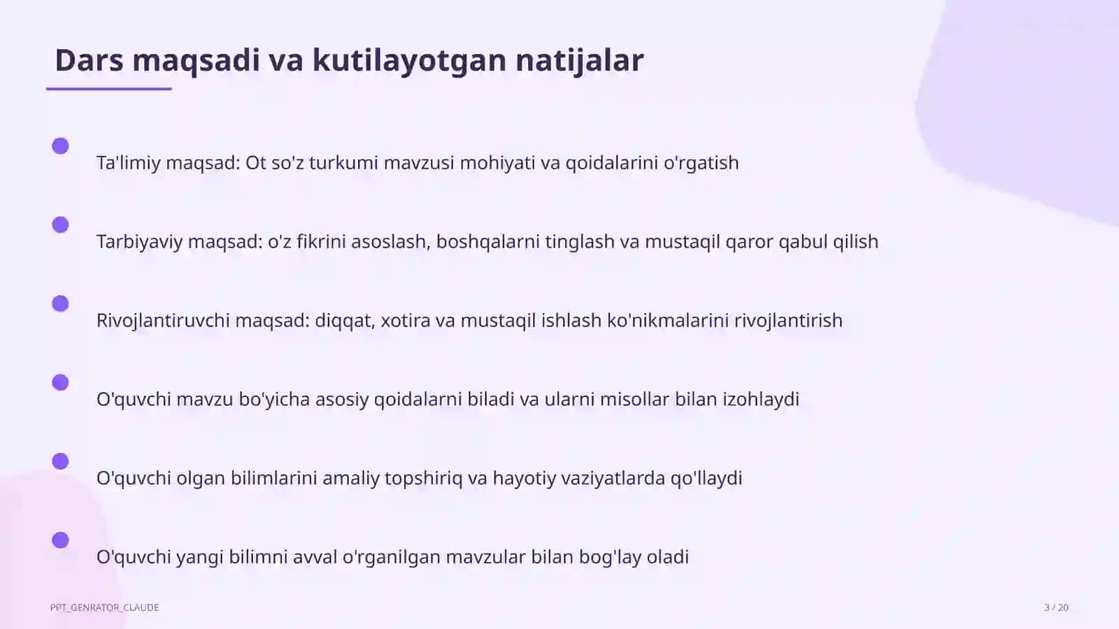 Ot so'z turkumi (3-sinf) 3