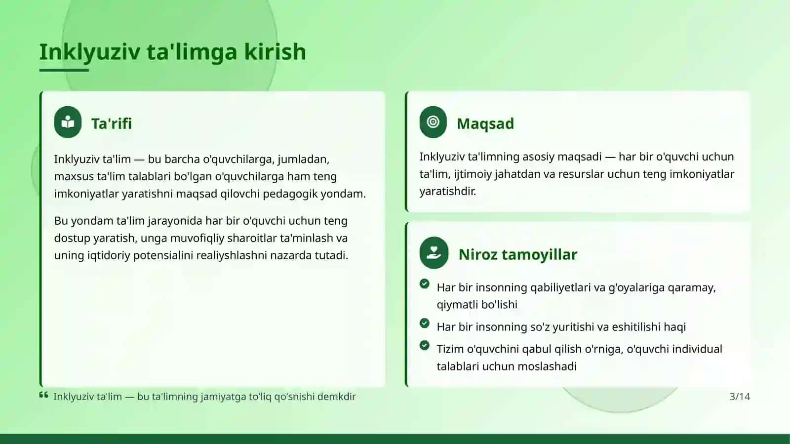 Inklyuziv ta'limning modellari tahlil va xususiyatlari 3