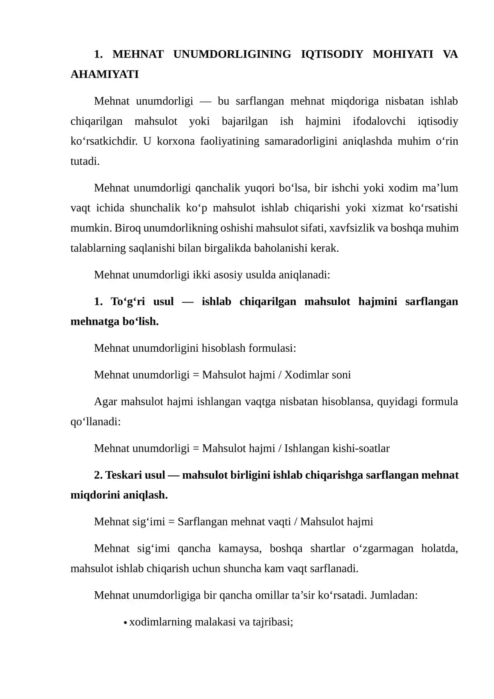MEHNAT UNUMDORLIGI VA MEHNAT RESURSLARIDAN FOYDALANISH SAMARADORLIGINI MA’LUMOTLAR ASOSIDA BAHOLASH 3