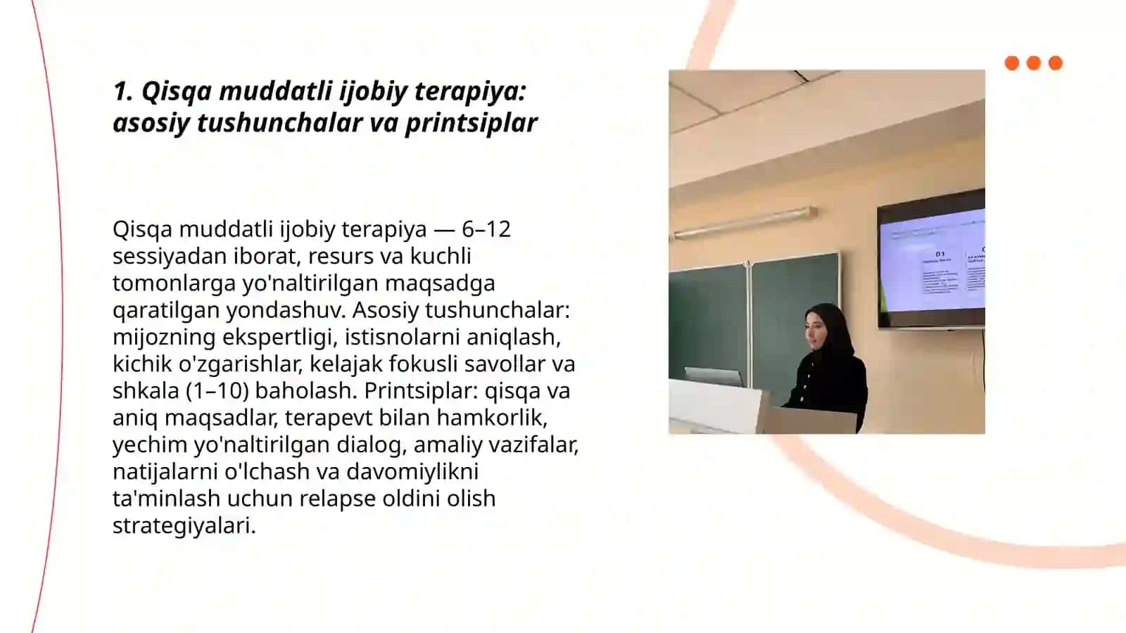 Qisqa muddatli ijobiy terapiya treningi 3