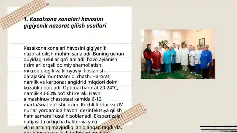 Kasalxona xona havosini tozaligini gigiyenik baholash 3