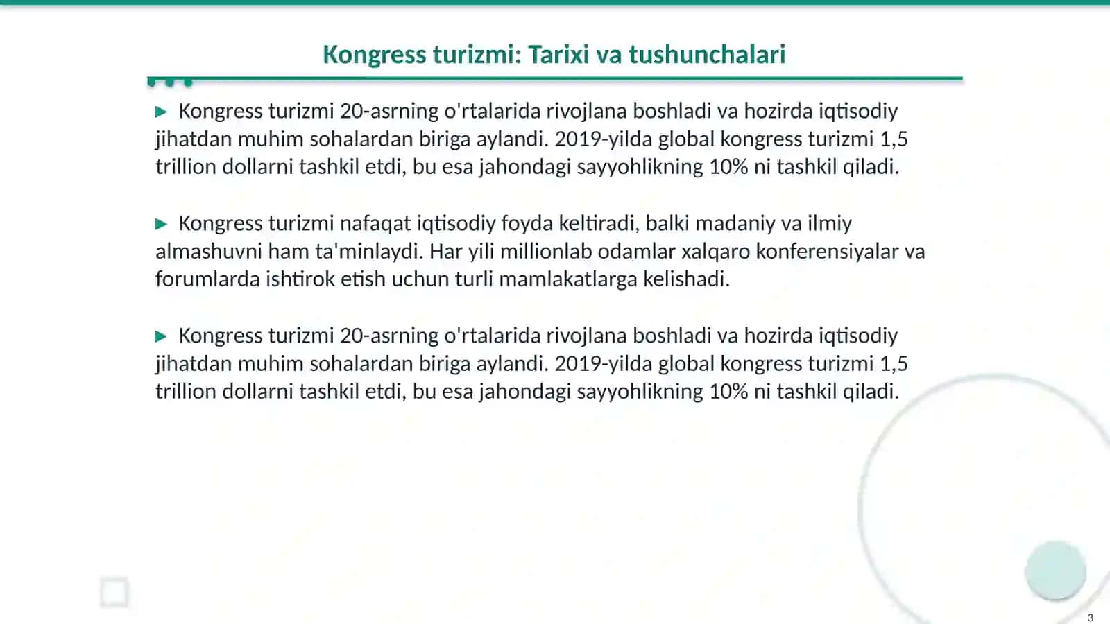 Kongress Turizmi: Yevropa va Osiyo Yekatchi Shaxarlar Tajribasi (Vena Singapur Dubay) 3