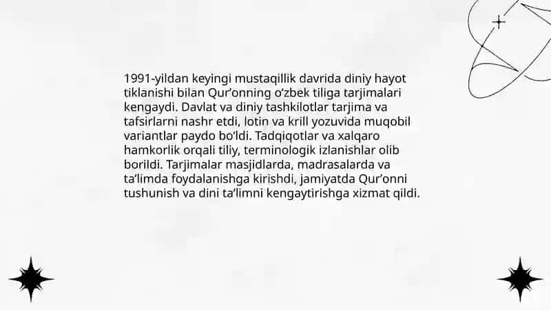 Mustaqillik yillarida Qurʼonning oʻzbek tiliga tarjima qilinishi va tafsirlari 3