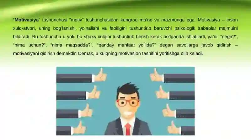Motivasiya jarayonlari psixologiyasi tarixi va hozirgi holati 3