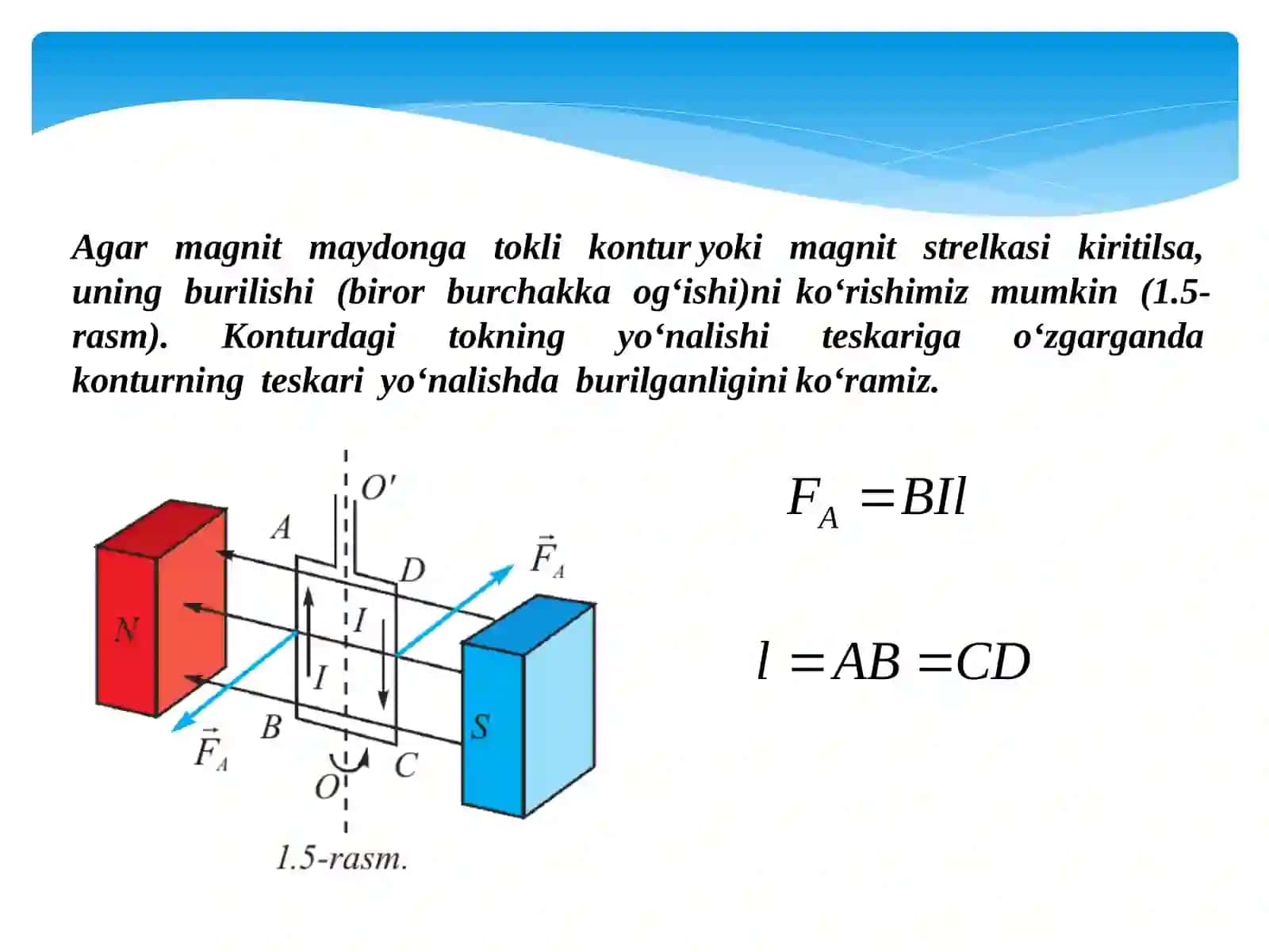 BIR JINSLI MAGNIT MAYDONNING TOKLI RAMKANI AYLANTIRUVCHI MOMENTI 3