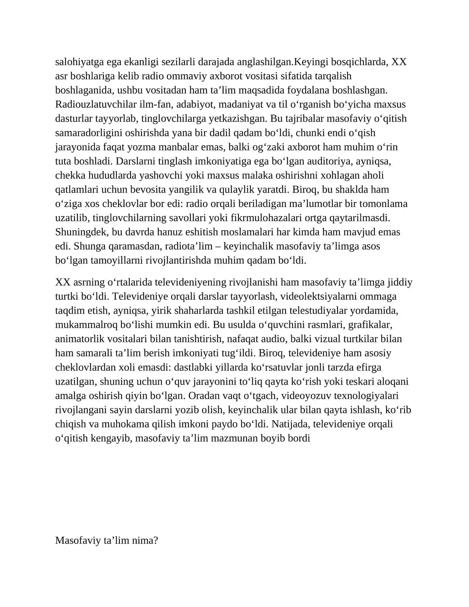 Masofaviy ta'limning imkoniyatlari va afzalliklari 3