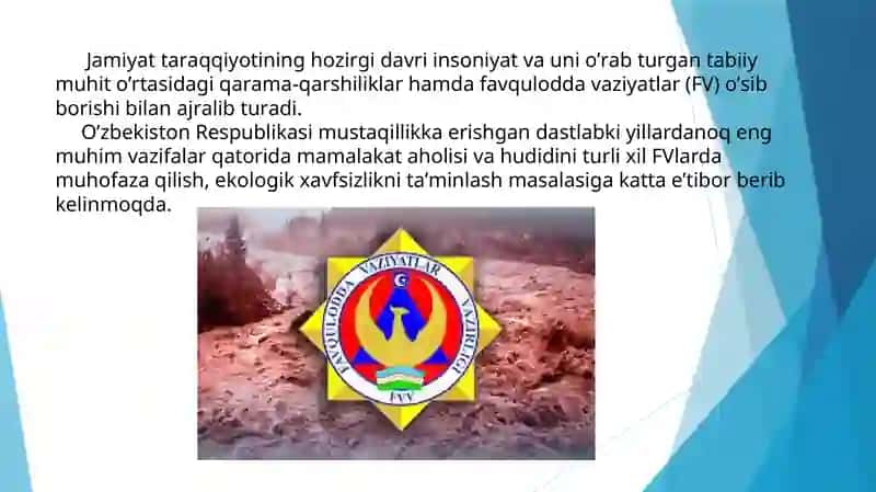 HAYOT FAOLIYATI XAVFSIZLIGINI TA’MINLASH ASOSLARI 3