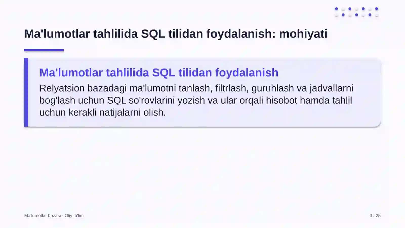 sanoat qurilishida ma'lumotlar tahlilida sql tilidan foydalanish 3780 3