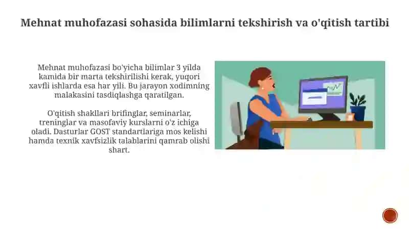 Mehnatni muhofaza qilish sohasida bilimlarni tekshirish va o’qitish tartibi 3