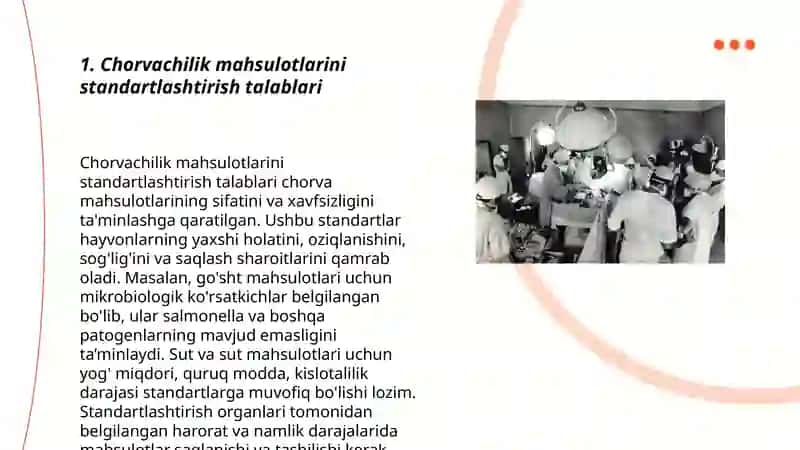 Chorvachilik mahsulotlarini standartlashtirish va metrologiya va sentifikatlash 3