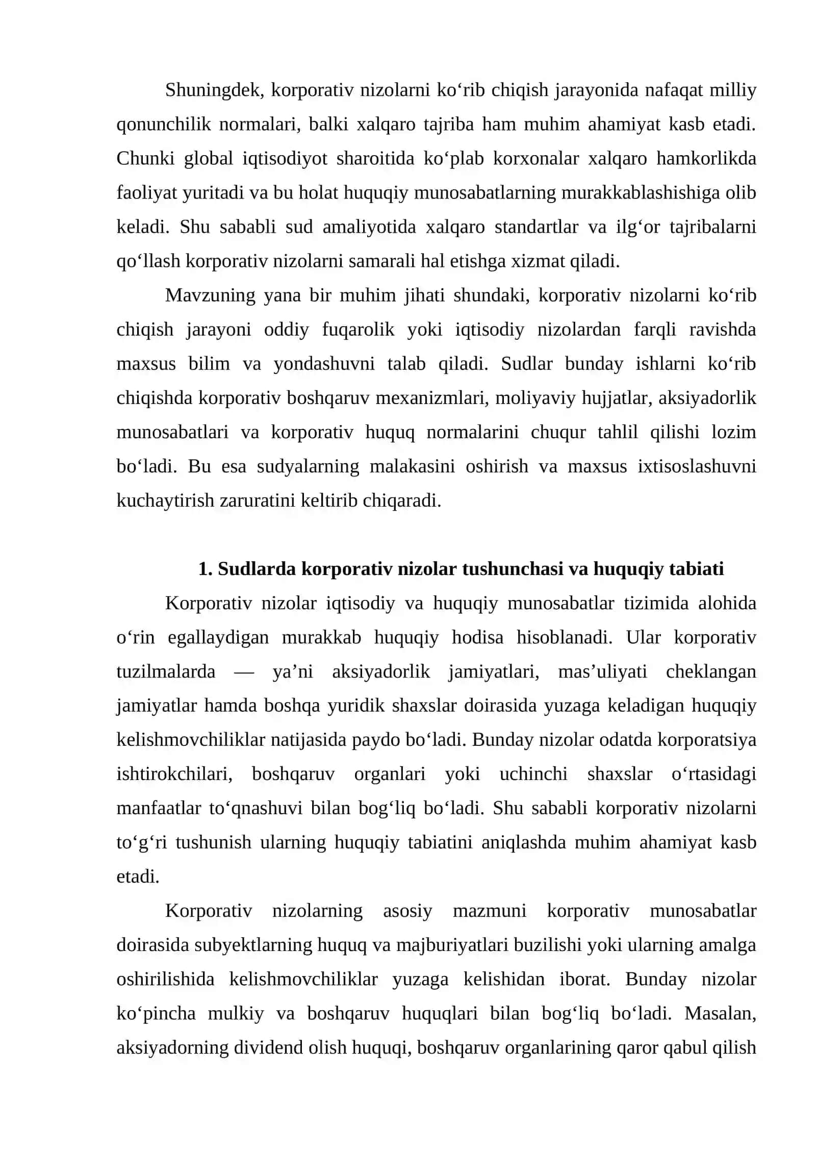 Sudlarda korporativ nizolarni ko‘rib chiqishning oziga xos xususiyatlari 3