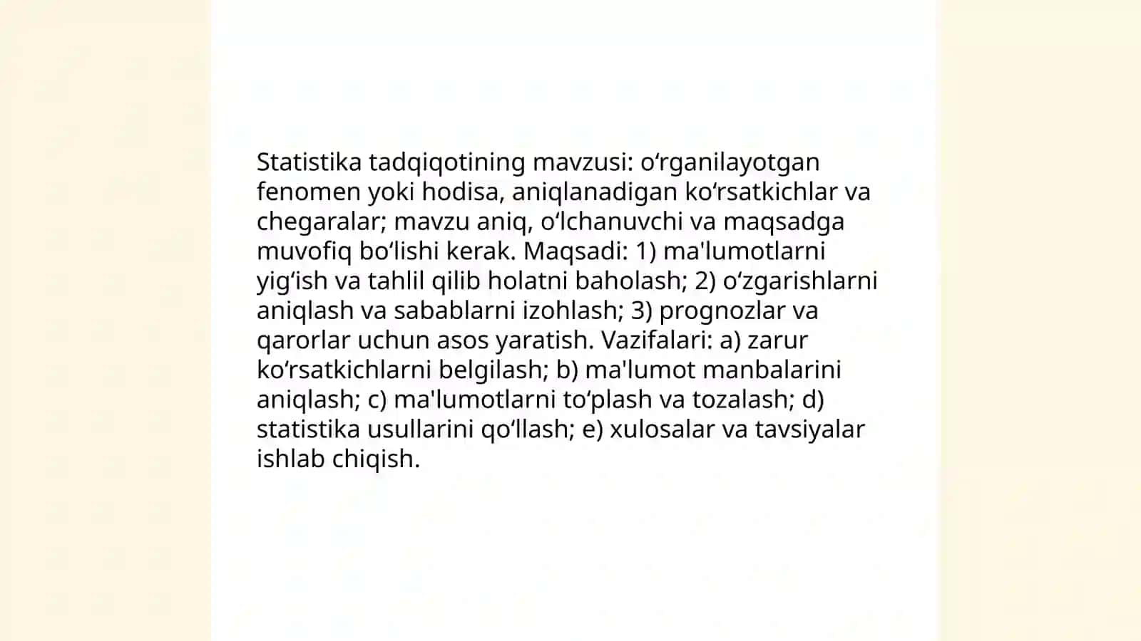 Statistika tadqiqotlar tashkil etish va uning bosqichlari 3