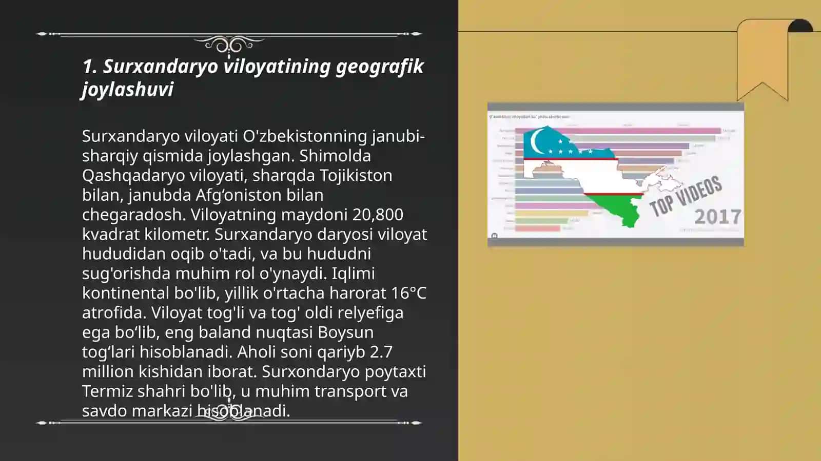 Surxandaryo viloyati xaqida umumiy malumot import exporti 3