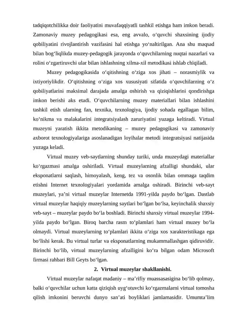 Virtual muzeylar va ularning ahamiyati 3