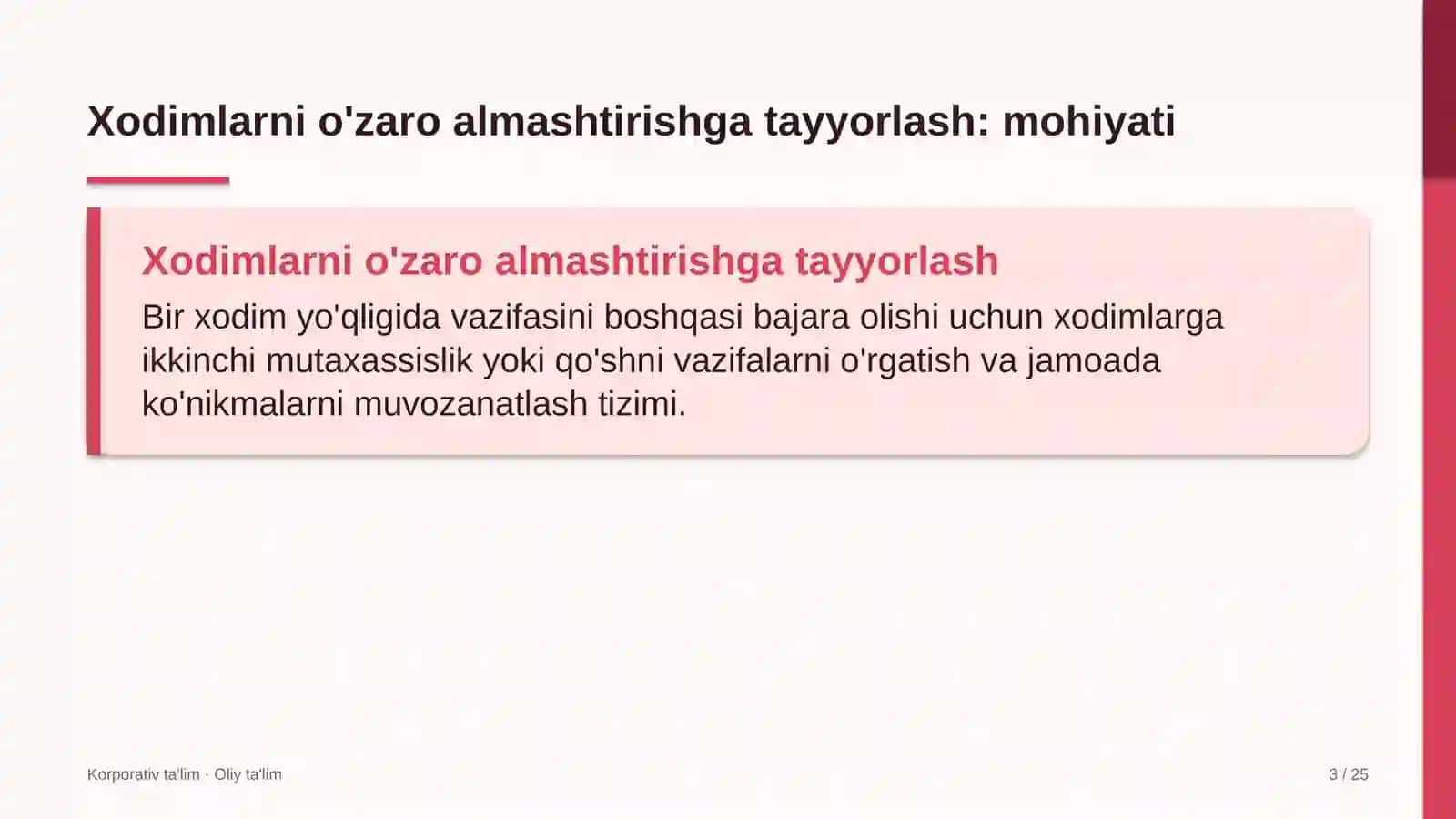 uy joy qurilishida xodimlarni o'zaro almashtirishga tayyorlash 7557 3
