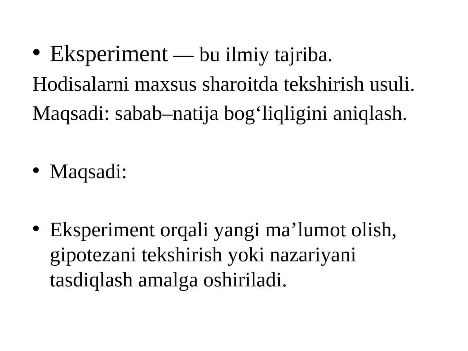 Eksperiment tushunchasi,bosqichlari va uni rejalashtirish 3