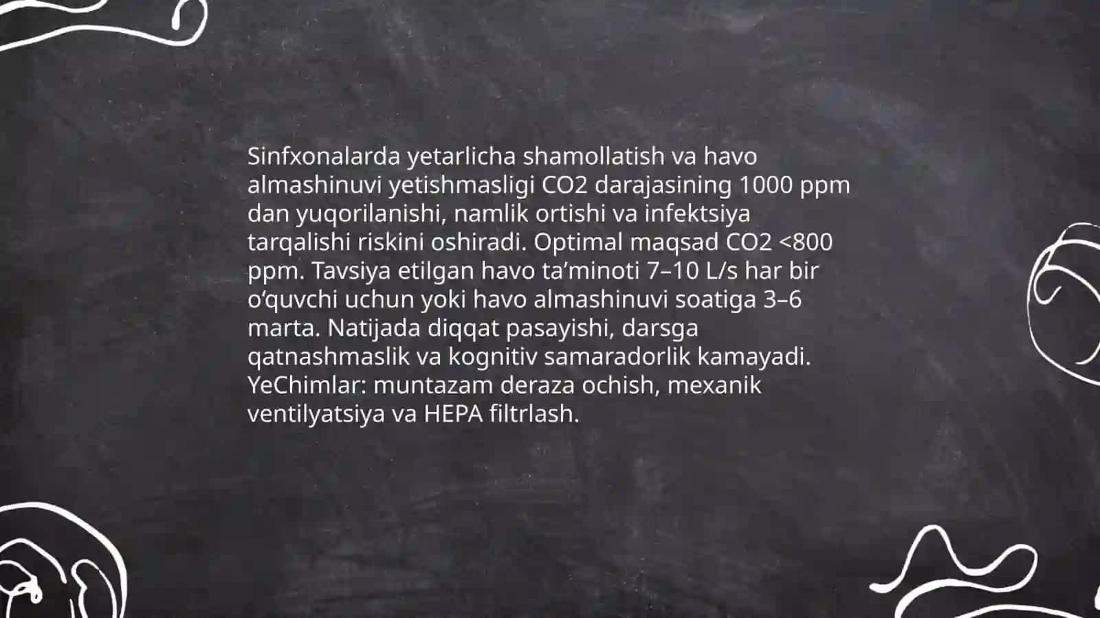 OʻQUV maskanlarida mikroiqlim bilan bogʻliq muamolar 3