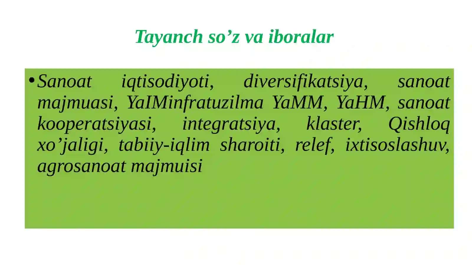 Mintaqalarda sanoat tarmog’ini rivojlanishi 3