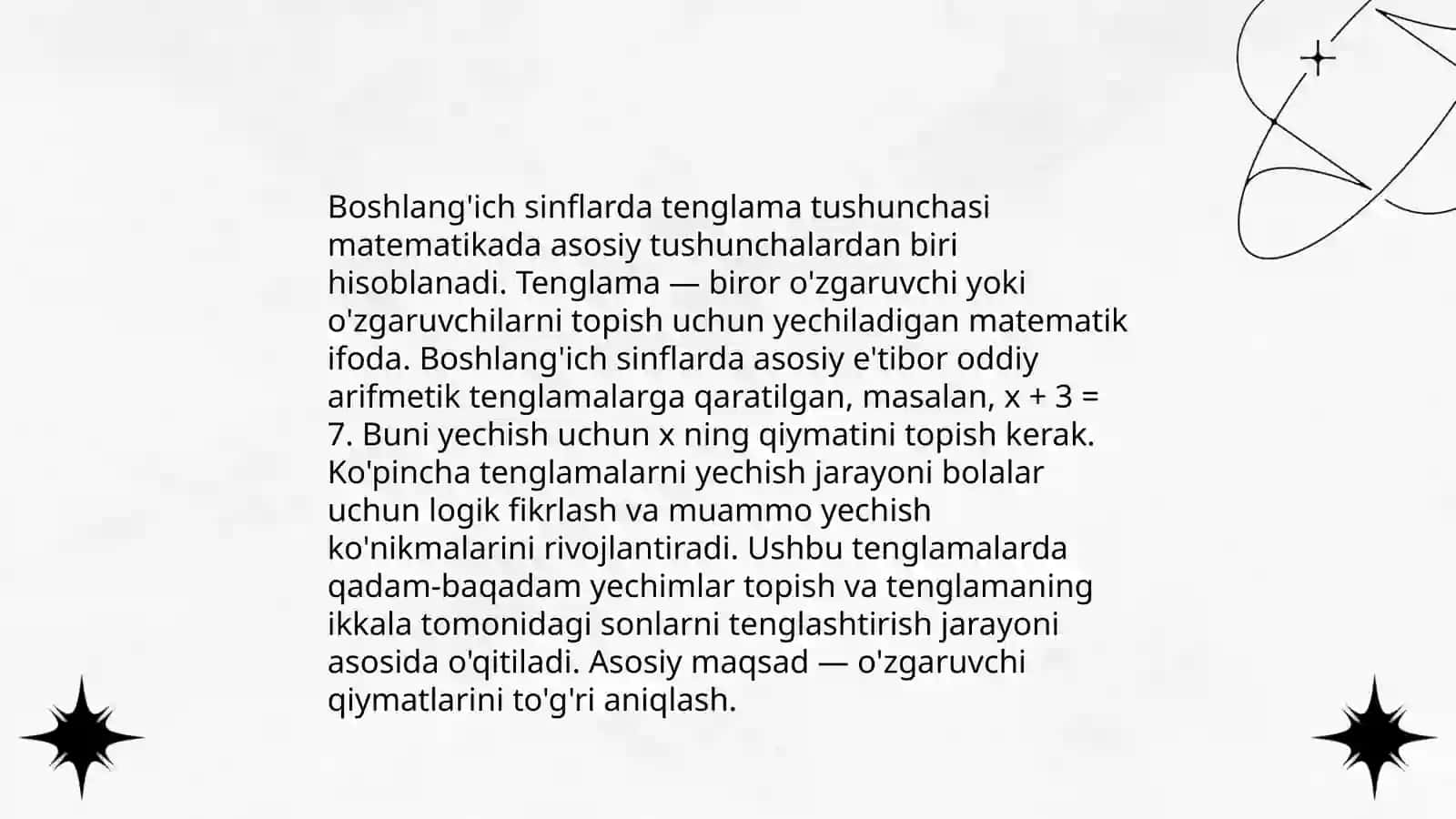 Boshlang'ich sinflarda tenglama va tengsizliklarni o'rgatish metodikasi 3