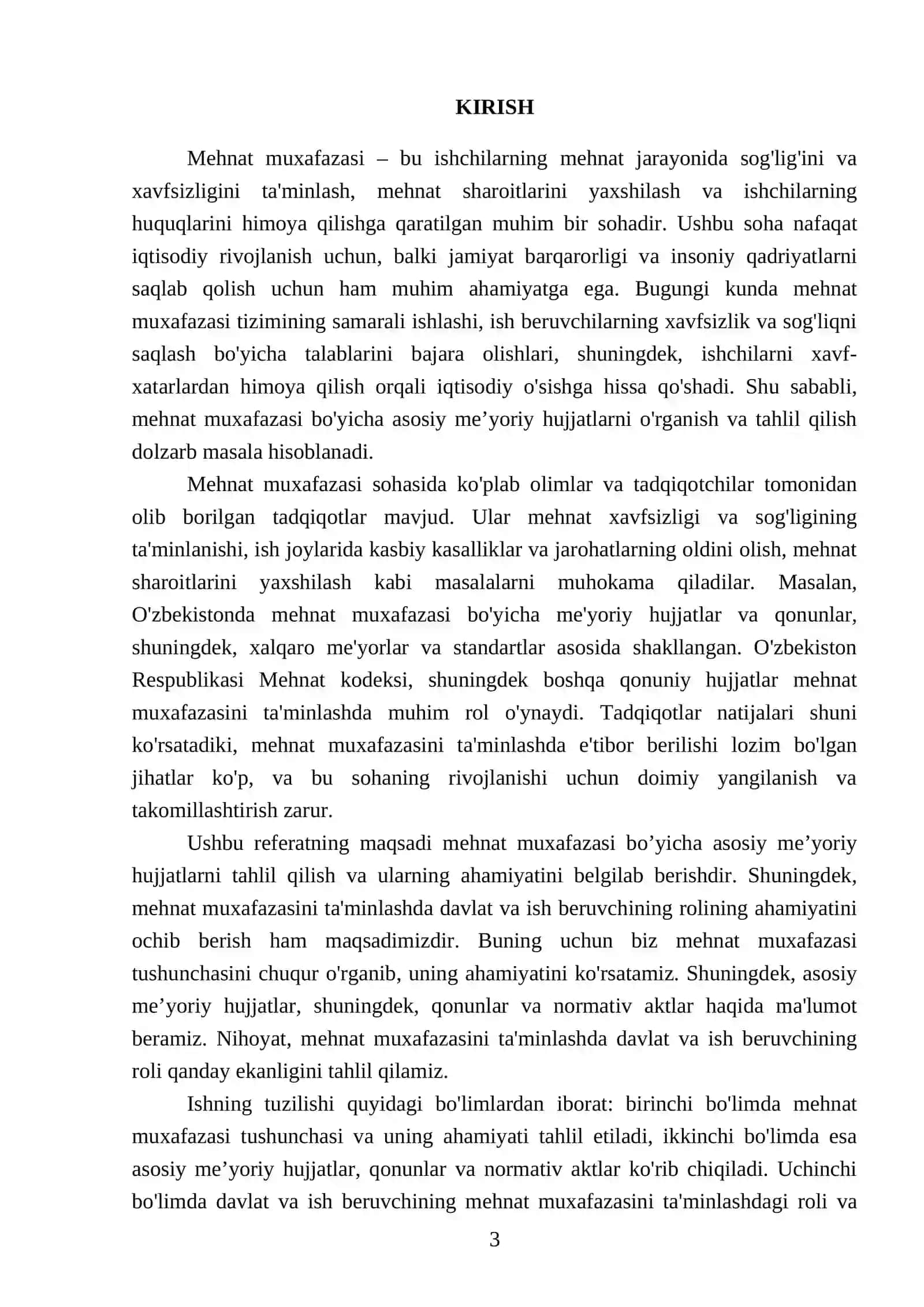Mehnat muxafazasi bo’yicha asosiy me’yoriy hujjatlar 3