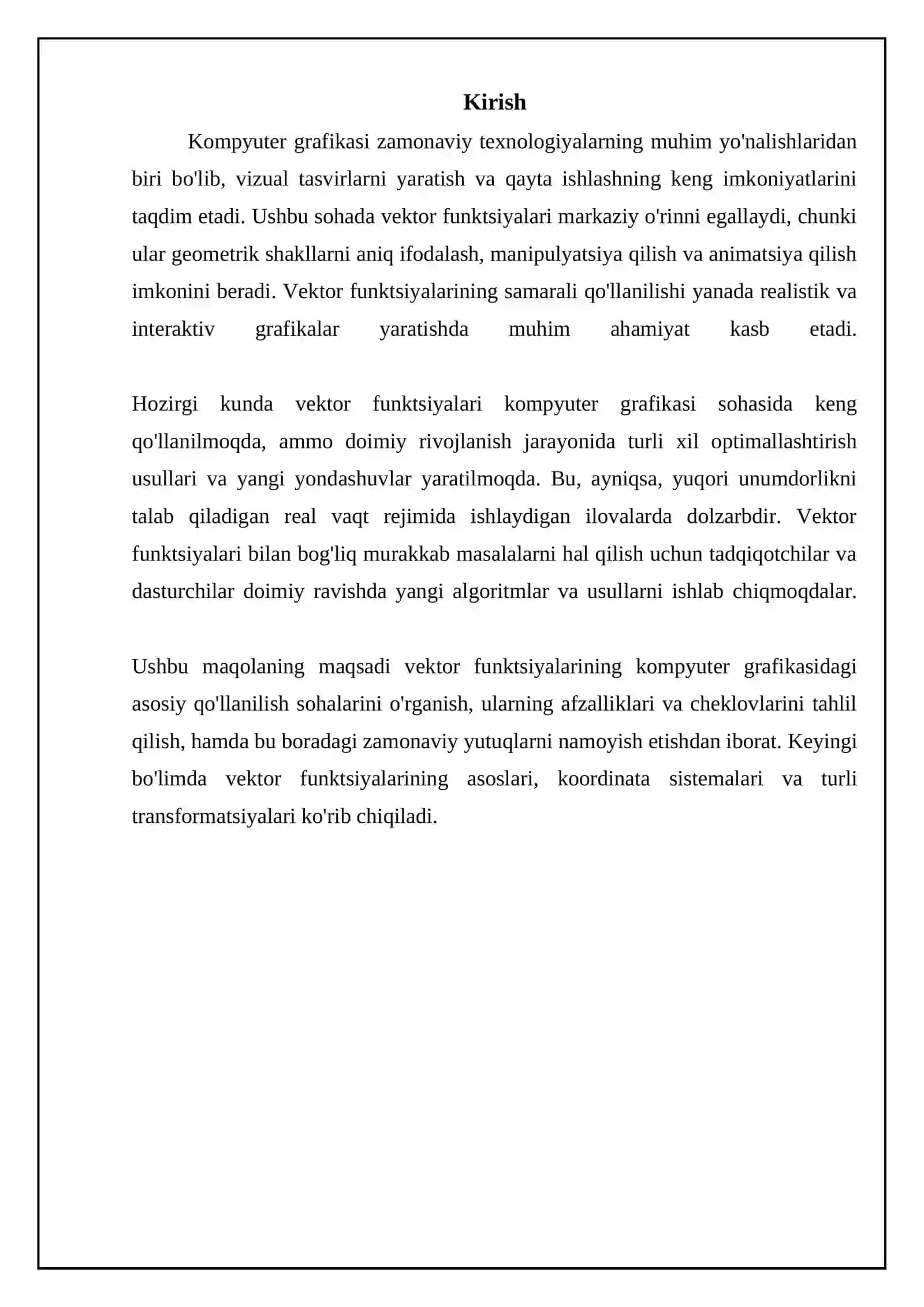 Kompyuter grafikasi zamonaviy texnologiyalarning muhim yo'nalishlari 3