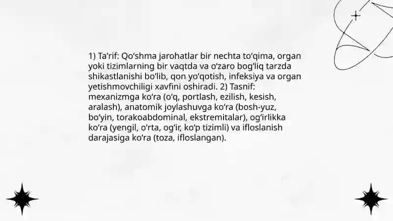 Harbiy dala jarohligiga qòshma jarohatlar 3