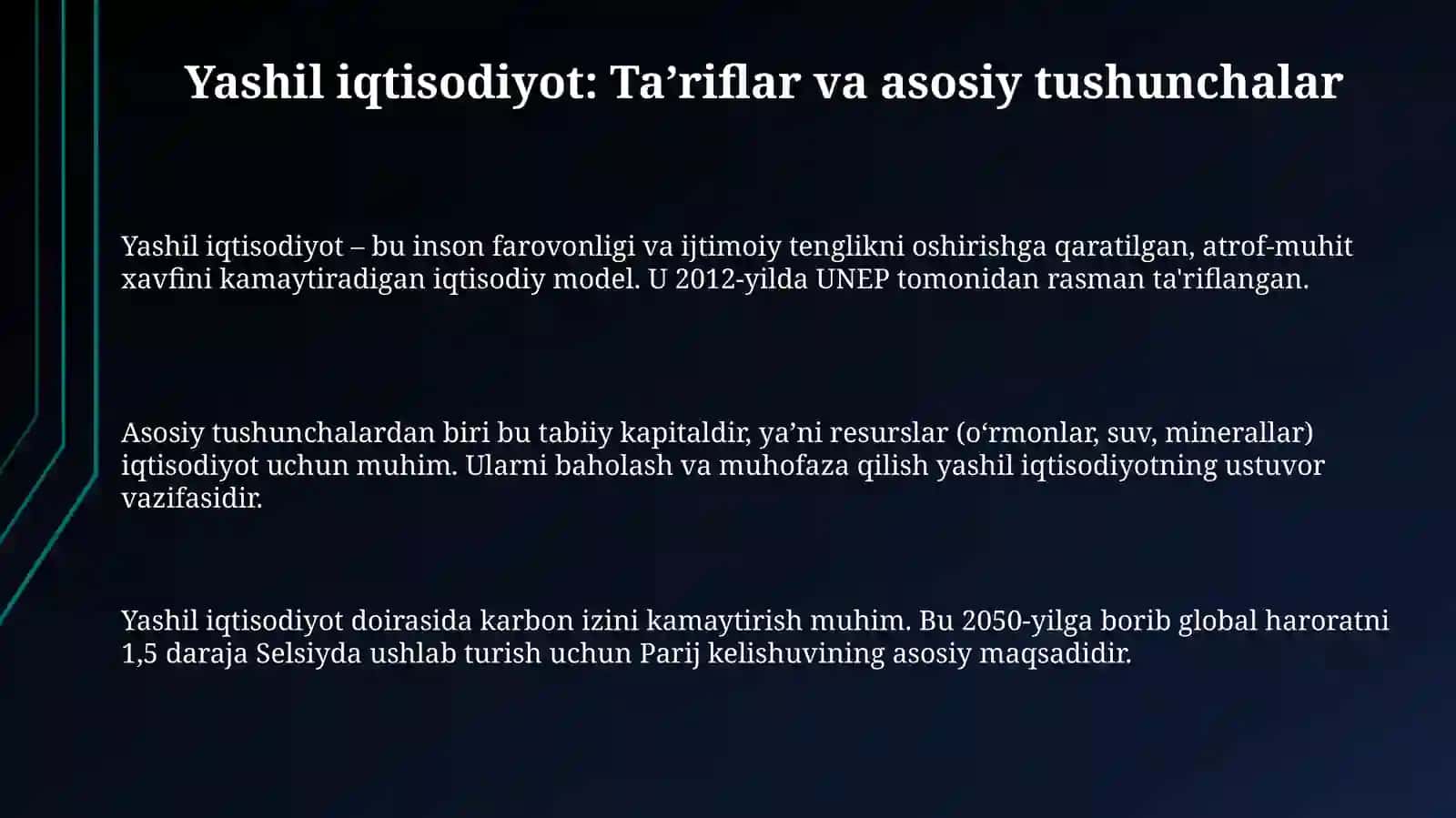 Yashil iqtisodiyotga taalluqli xalqaro tashabbuslar 3