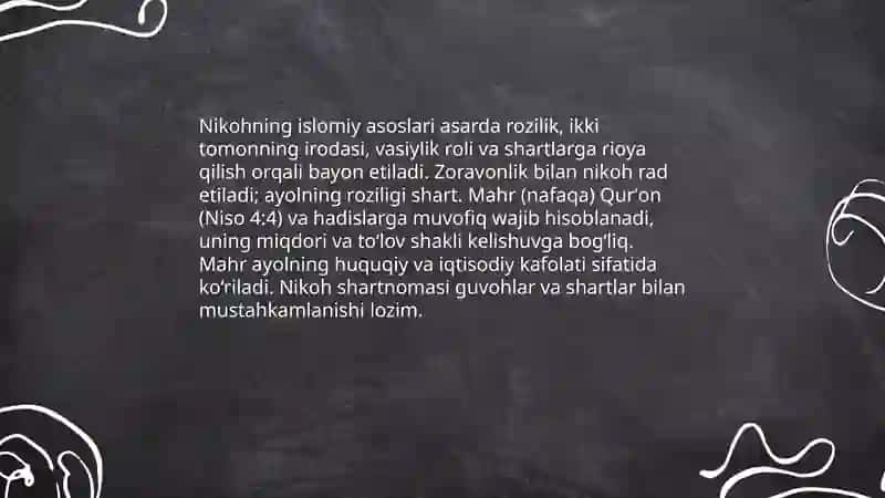 Asarda Nikohning Islomiy Asoslari va Mahr Masalasi 3