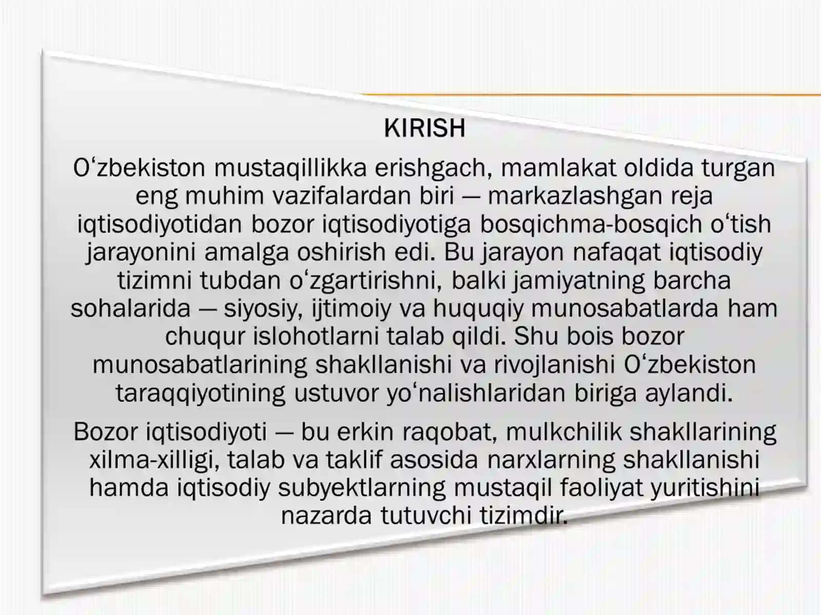 O’zbekistonda bozor munosabatlarining rivojlanishi 3