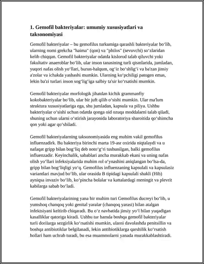 GEMOFIL BAKTERIYALAR ULARNI AMALIYOTDAGI AHAMIYATI VA DIAGNOSTIKASI 3