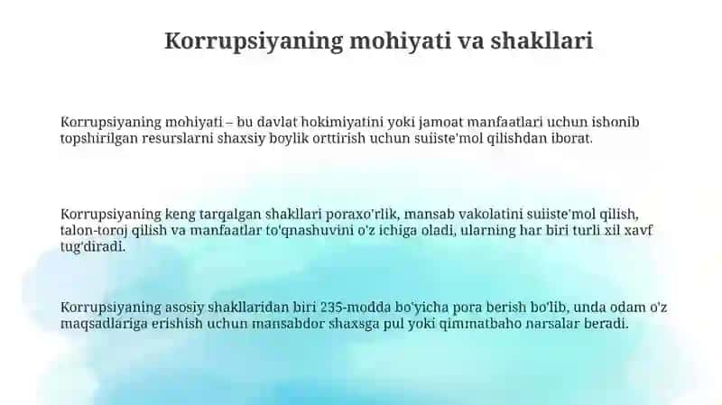 Korrupsiyaning mohiyati va shakllari 3
