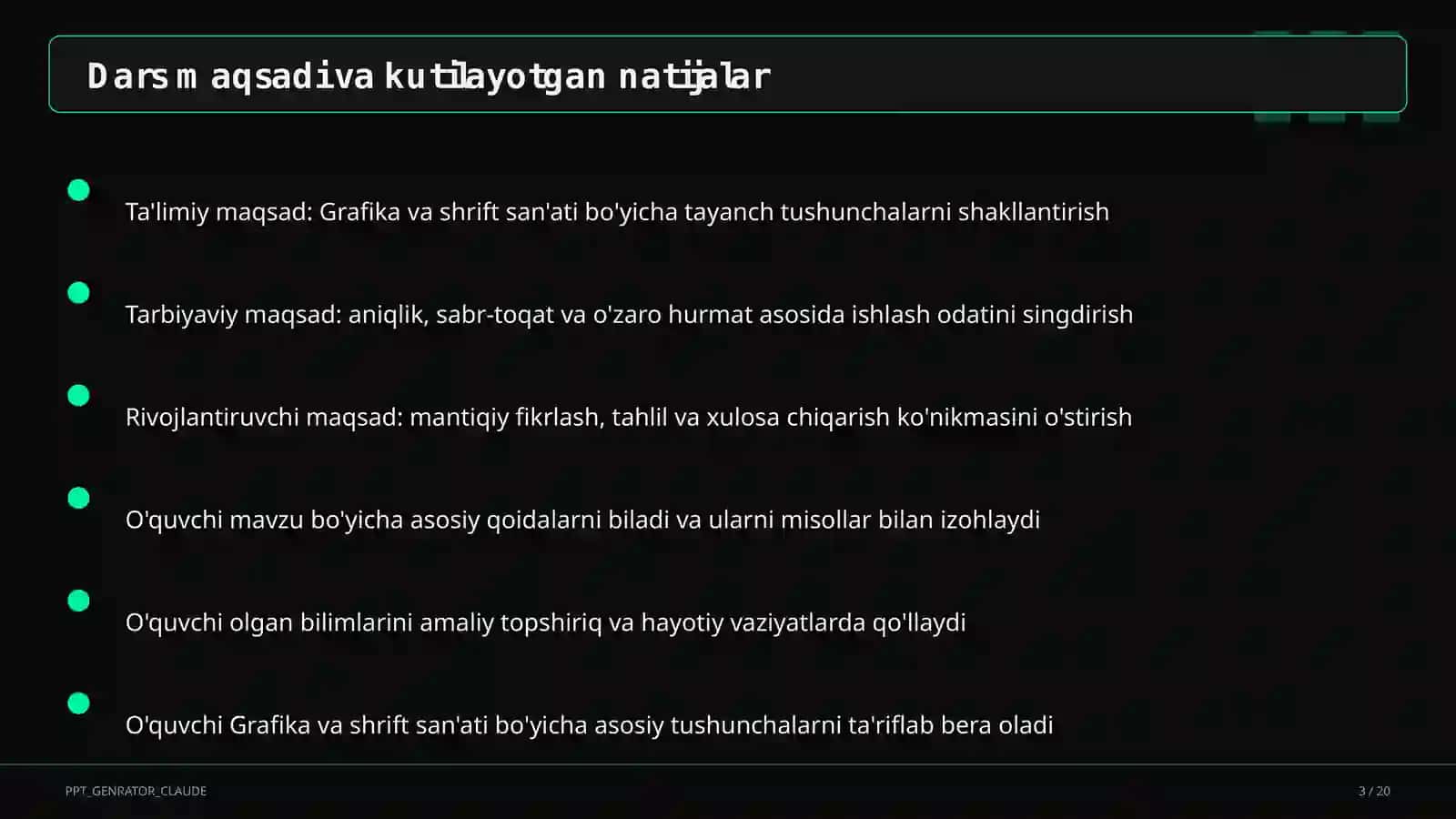 Grafika va shrift san'ati (6-sinf) 3