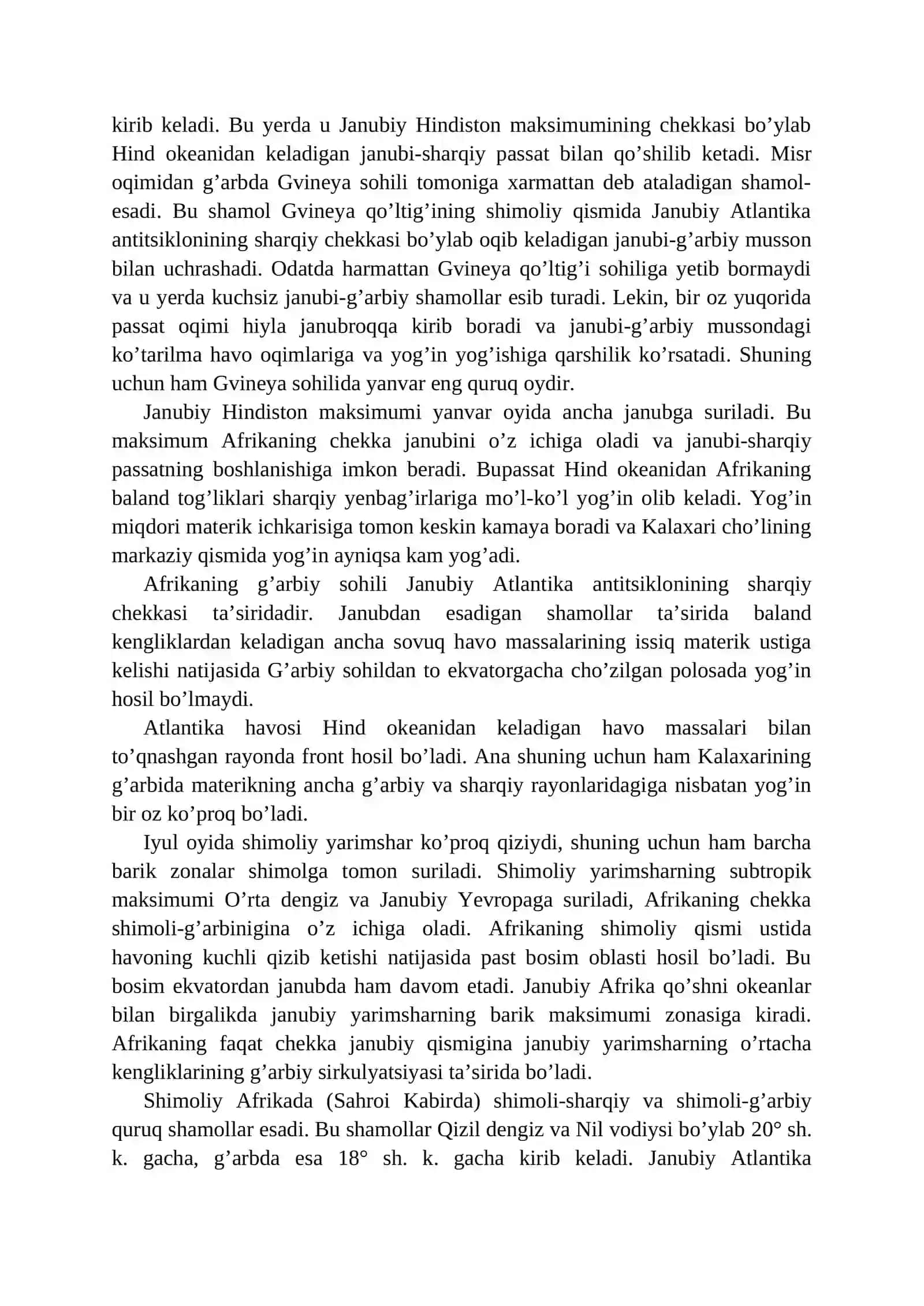 AFRIKA IQLIMI, ICHKI SUVLARI, TUPROQLARI, ORGANIK DUNYOSI 3