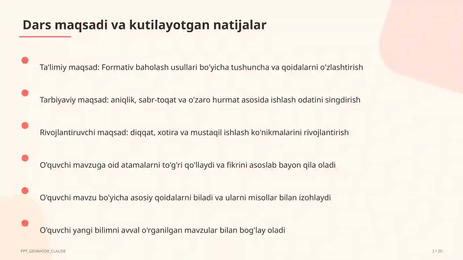 Formativ baholash usullari 3