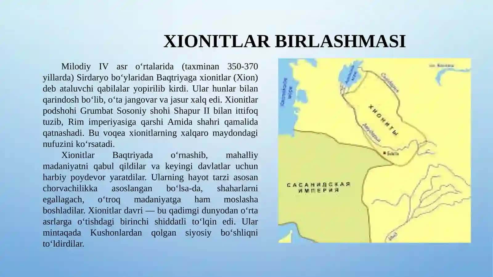 O‘RTA OSIYODA ILK O‘RTA ASR DAVLATCHILIGI: XIONITLAR, KIDARIYLAR VA EFTALIYLAR IMPERIYASI 3