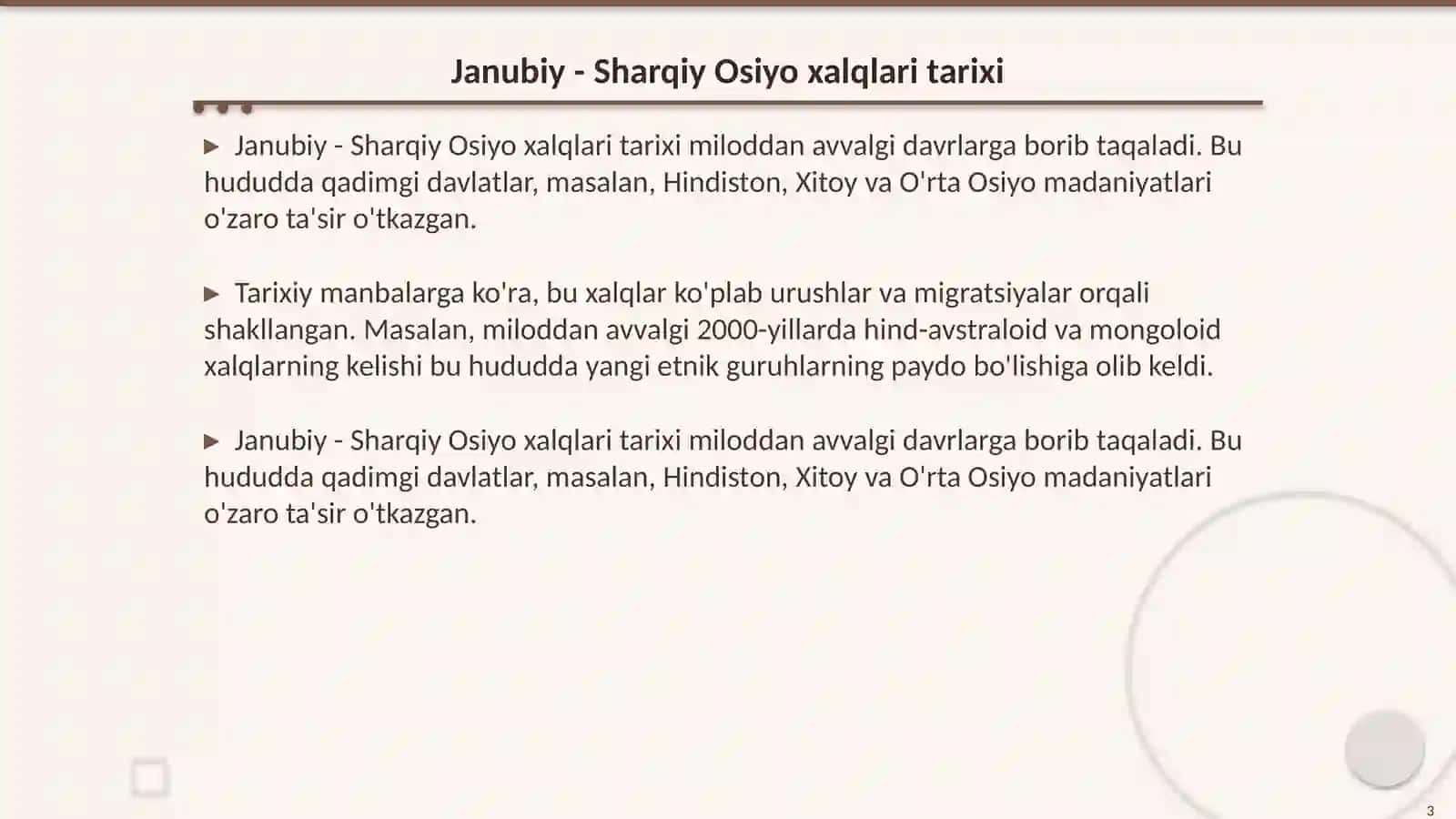 Janubiy - Sharqiy Osiyo xalqlari. Etnalogiya 3