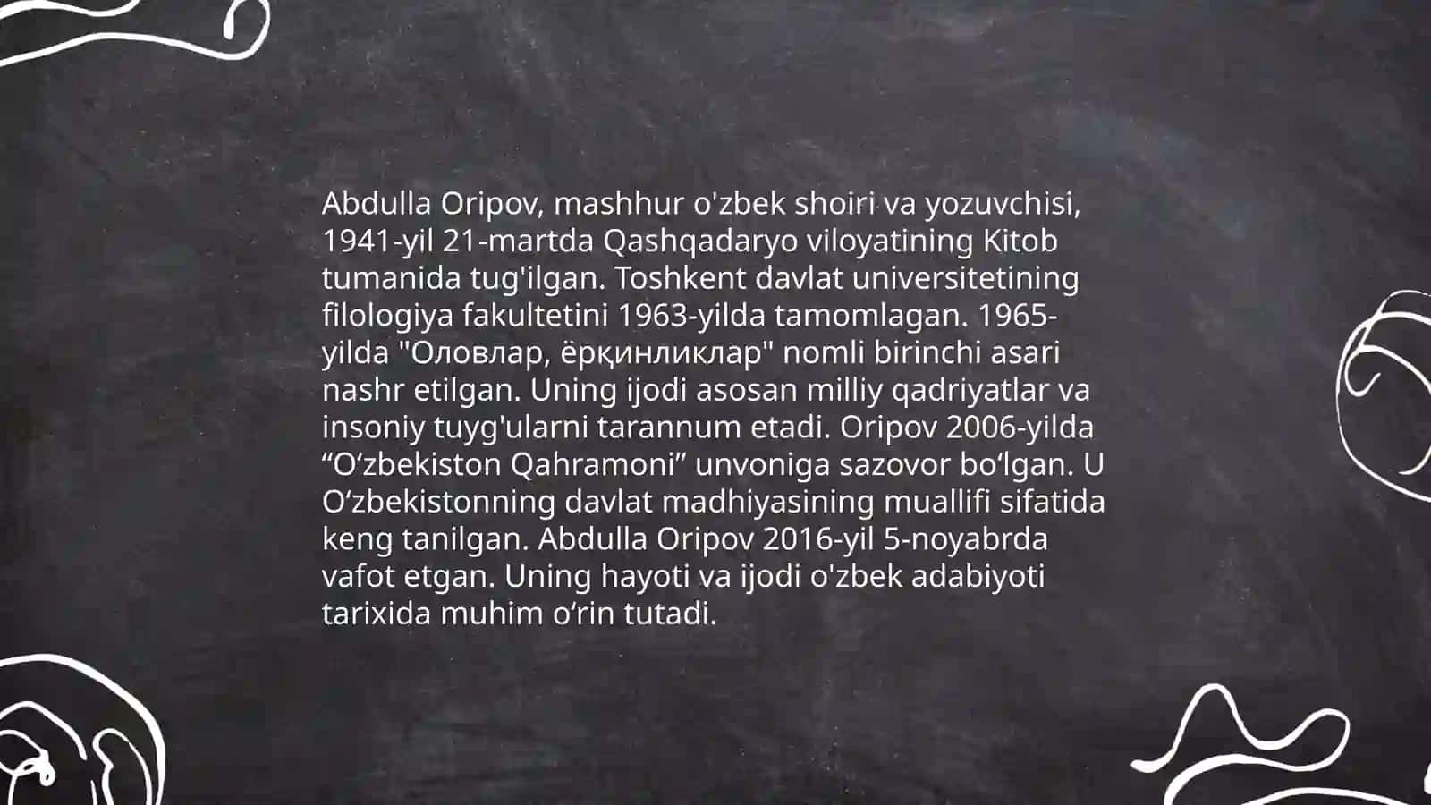 Abdulla Oripov hayoti va ijodi 3