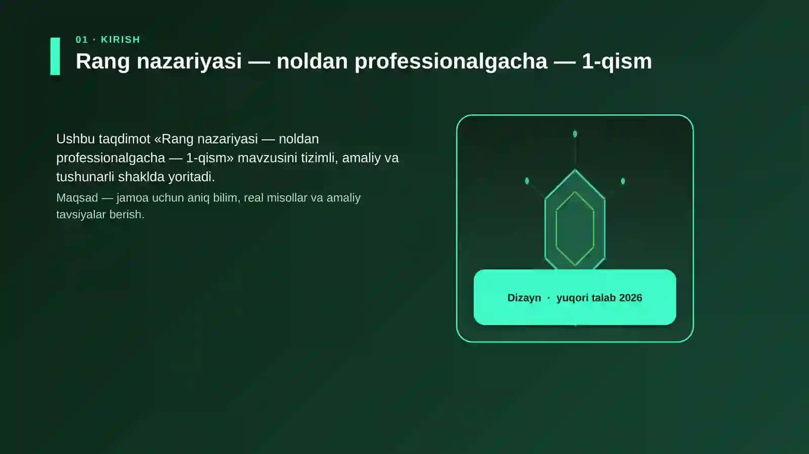 Rang nazariyasi — noldan professionalgacha — 1-qism 3