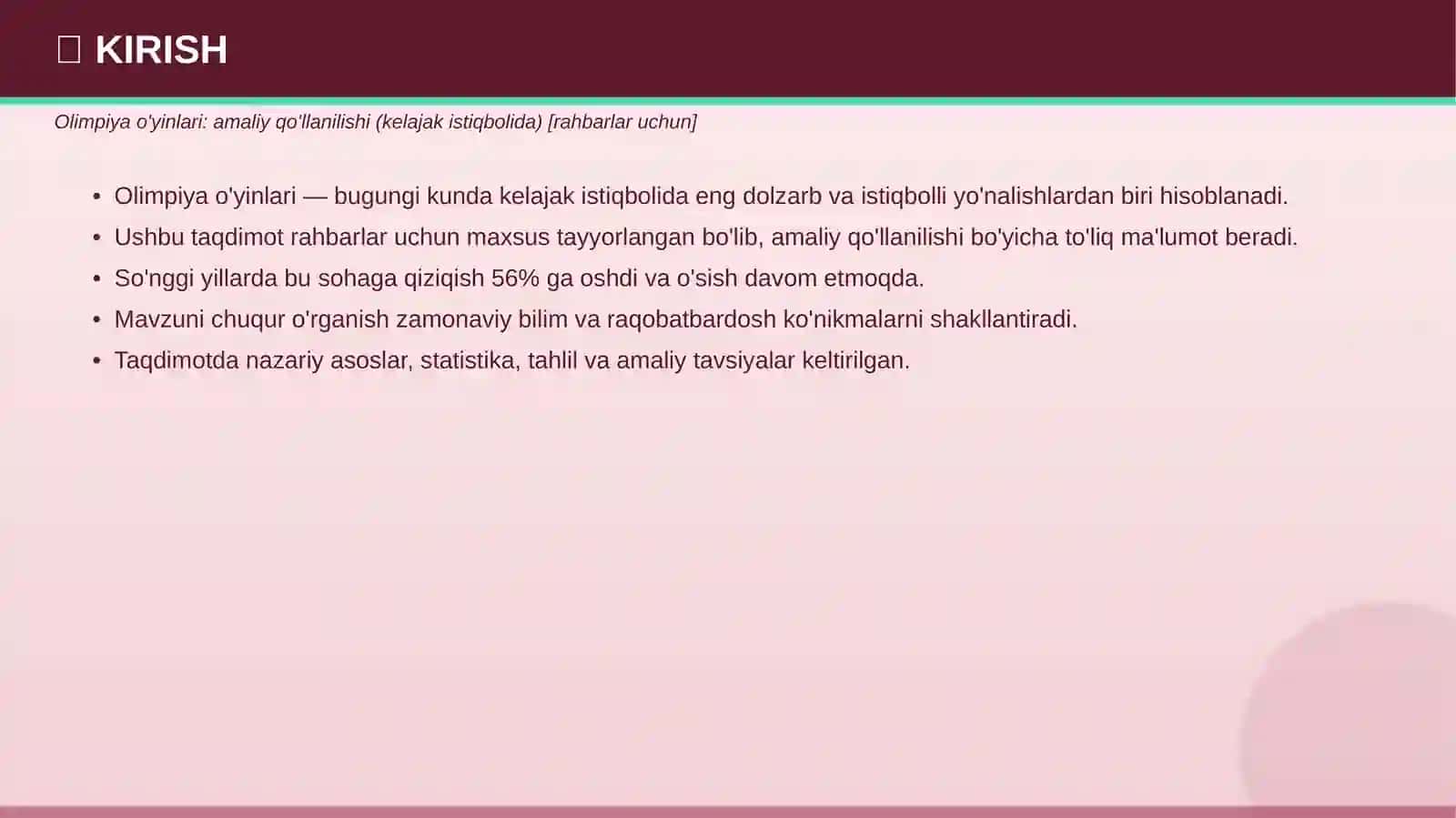 Olimpiya o'yinlari: amaliy qo'llanilishi (kelajak istiqbolida) [rahbarlar uchun] 3