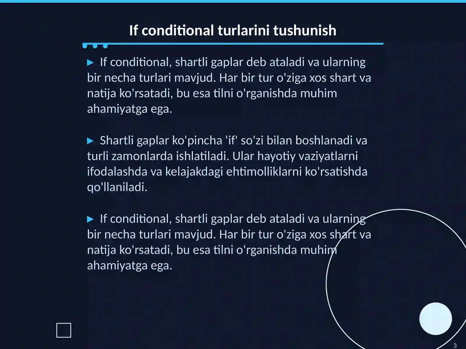 If conditional ingliz tilida 3