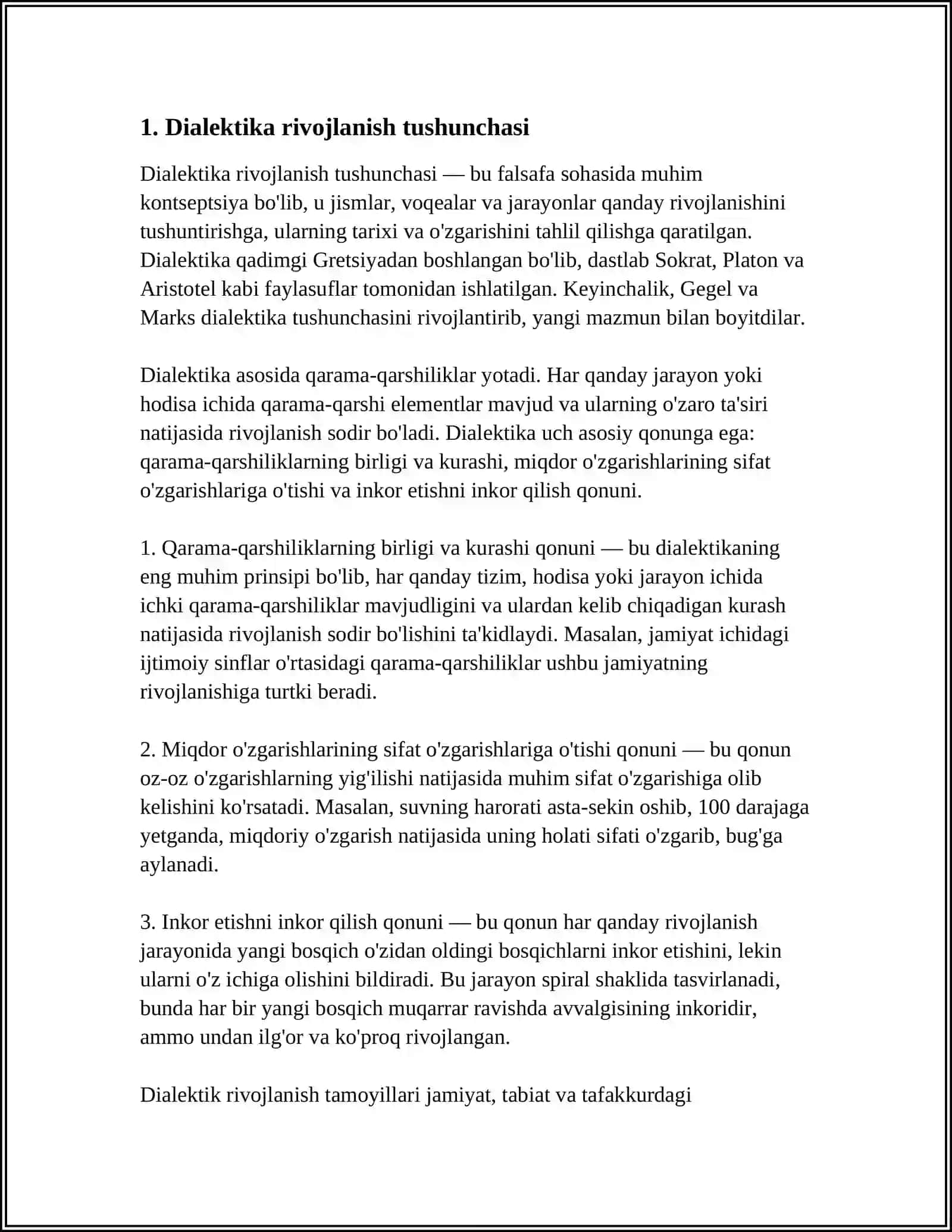 DIALEKTIKA RIVOJLANISH TA'LIMOTI 3