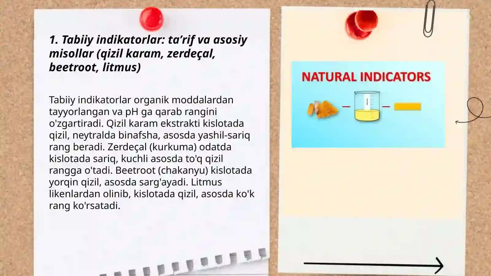 Tabiiy indikatorlar yordamida kislota va asoslarni aniqlaymiz 3