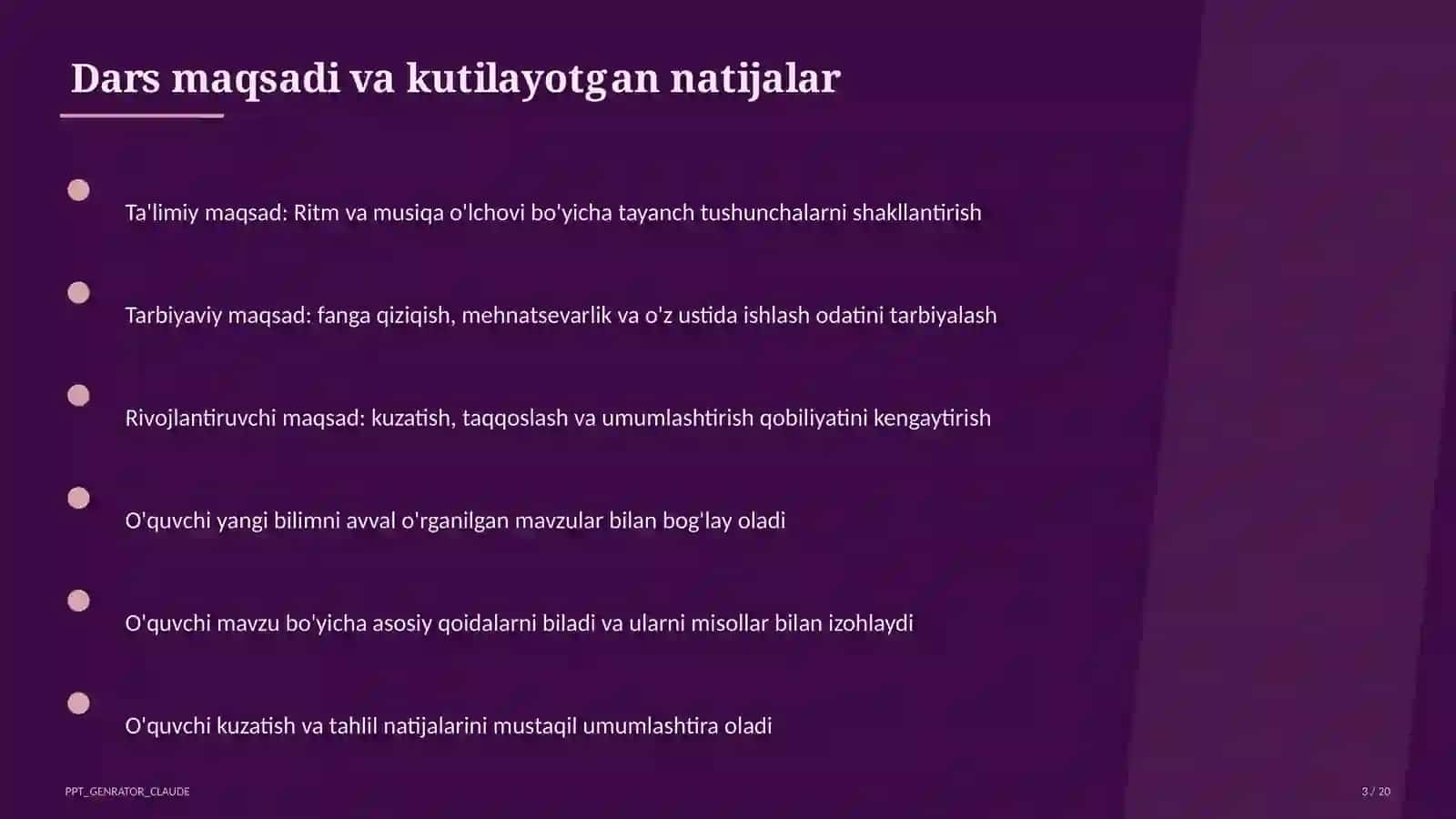 Ritm va musiqa o'lchovi (3-sinf) 3