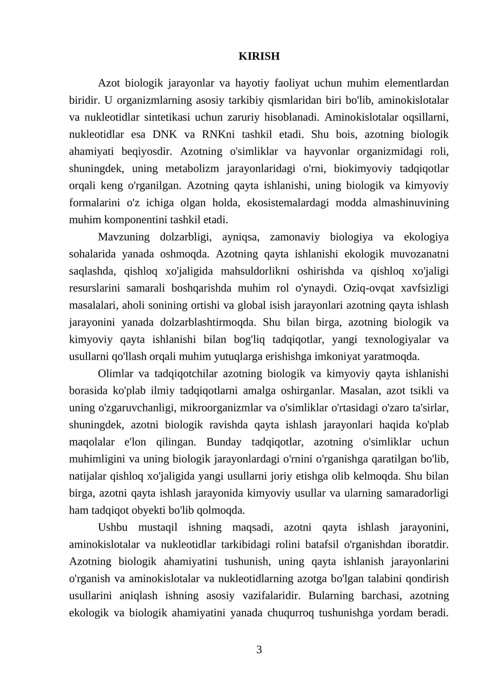 Azotni qayta ishlash: aminokislotalar, nukleotidlar 3