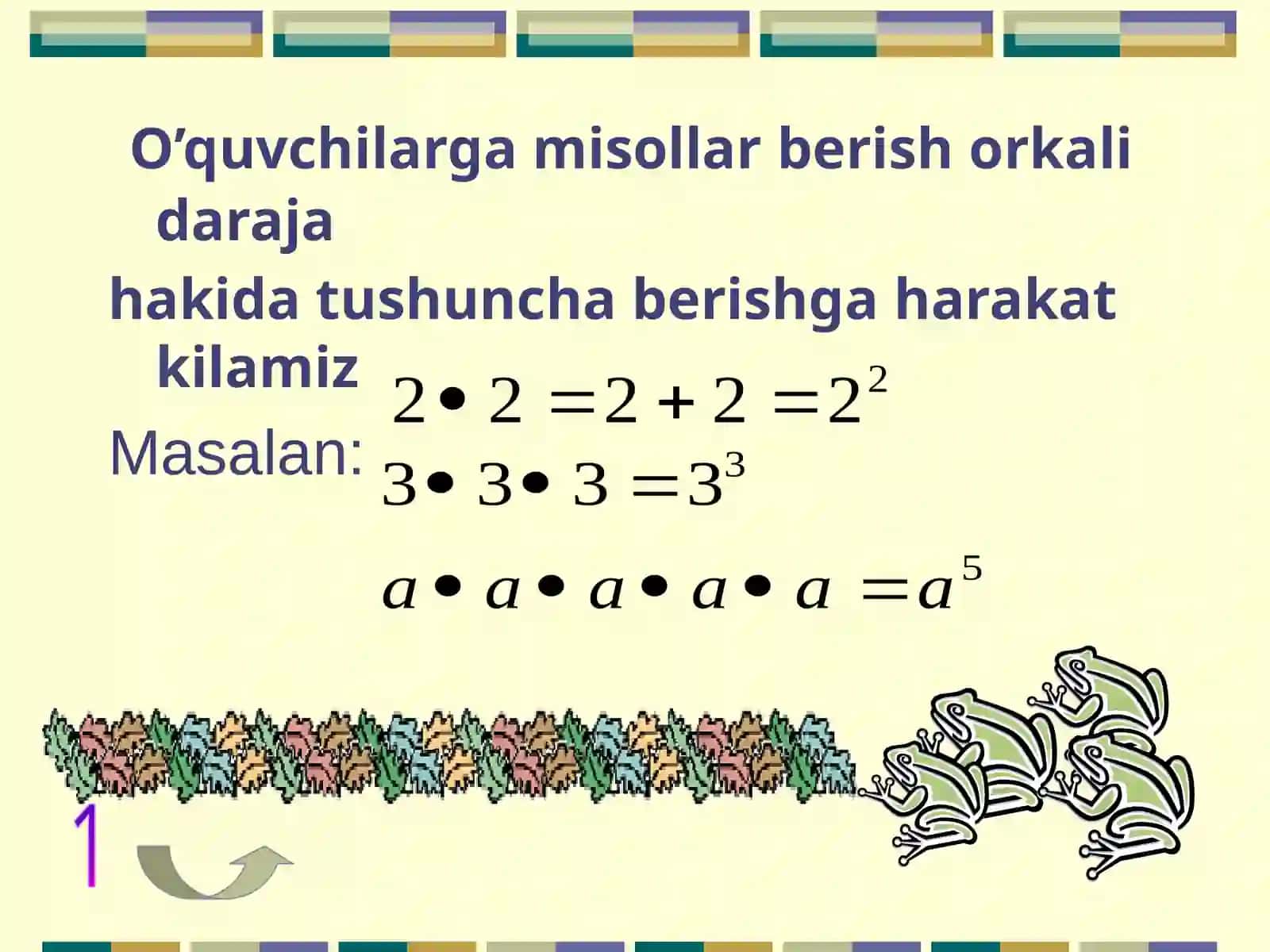7 SINFLARDA ALGEBRA FANIDAN”DARAJA VA UNING XOSSALALRI”mavzusidaTAQDIMOTI 3