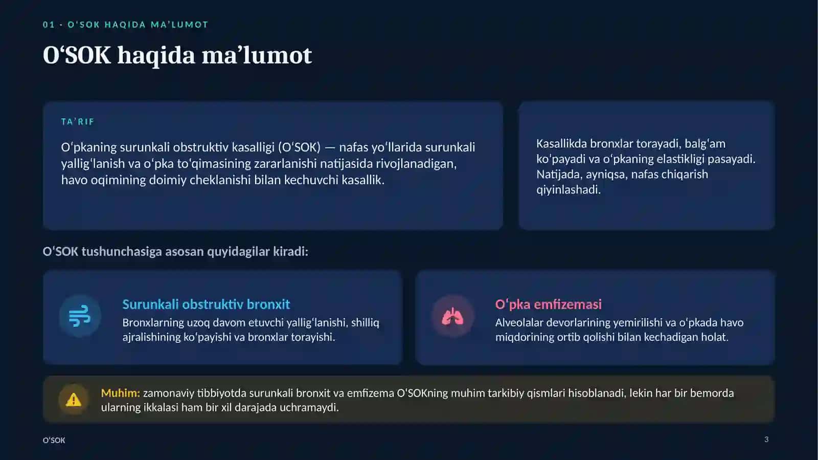 O‘PKANING SURUNKALI OBSTRUKTIV KASALLIKLARI 3
