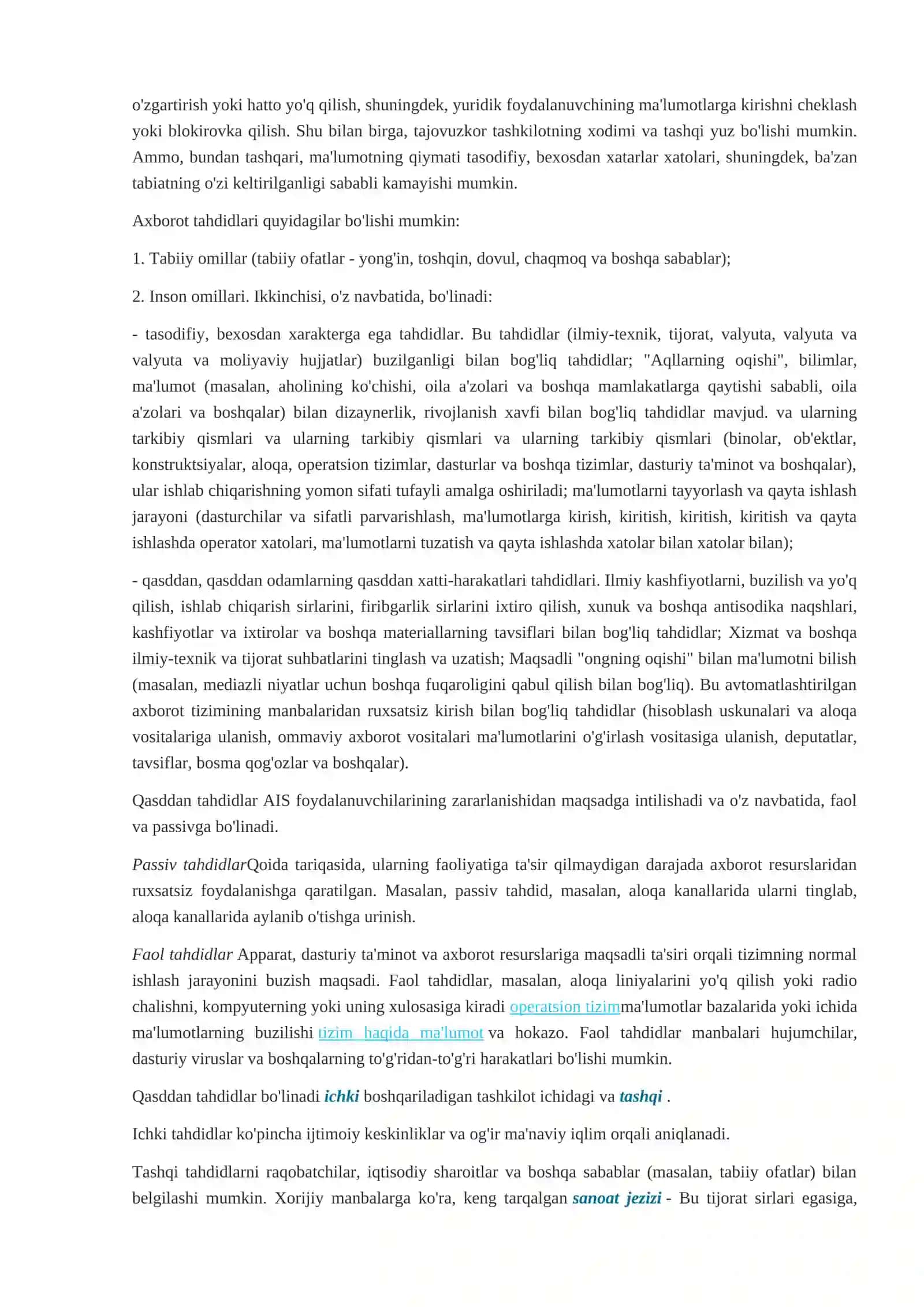 AXBOROT XAVFSIZLIGIGA TAHDIDLARNING ASOSIY TURLARI 3
